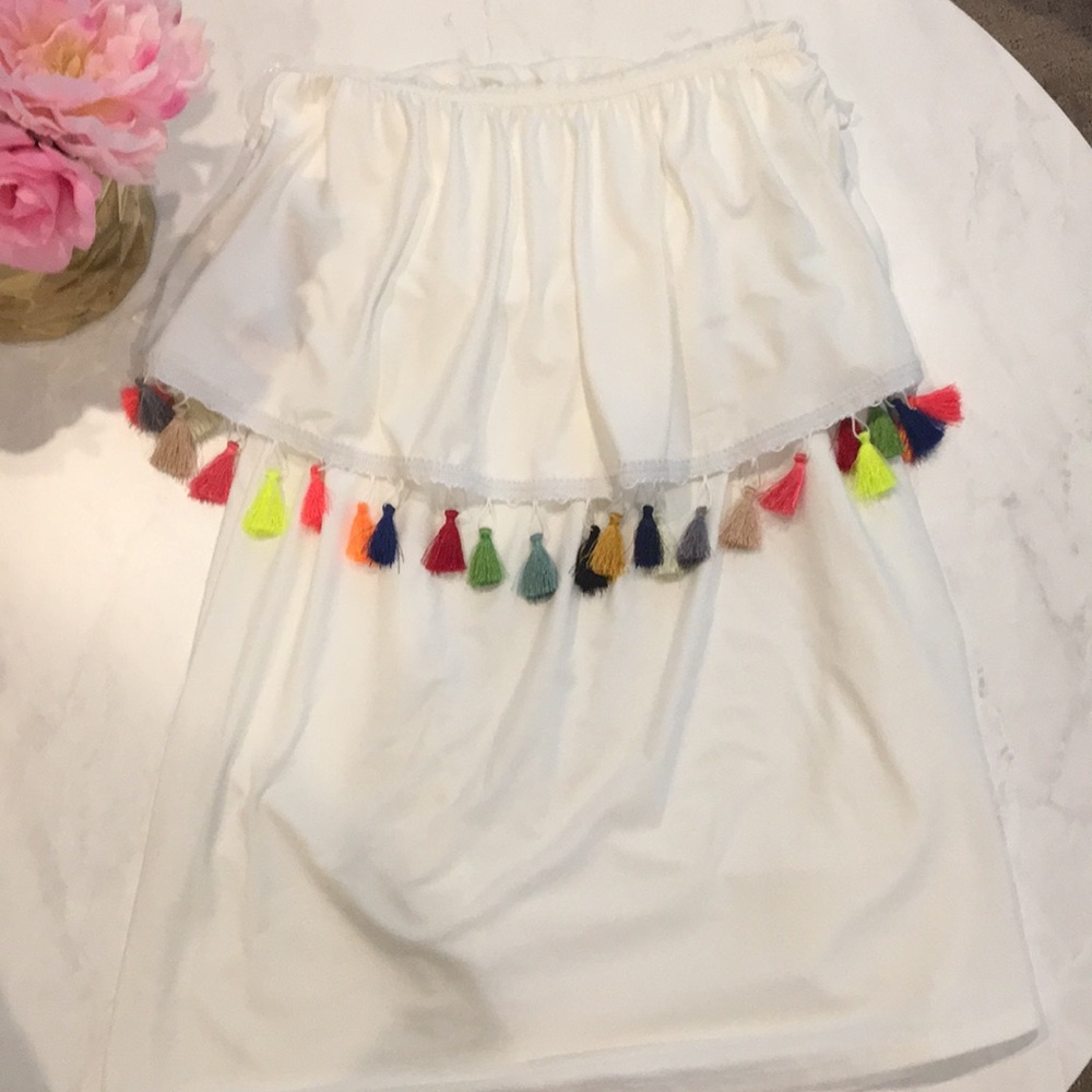 Cotton tube tiered swim cover-up